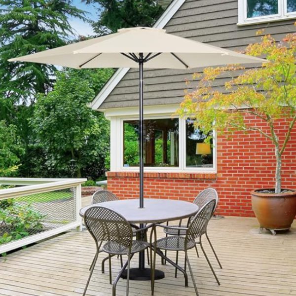 Baštenski Suncobran 270 cm Beli sa Zglobom Vasto