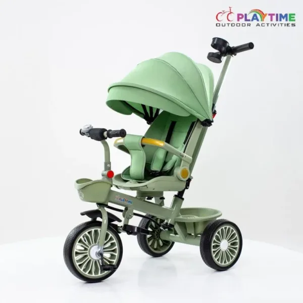 GreenExplorer 3u1 – Dečiji Tricikl sa Svetlom i Rotirajućim Sedištem