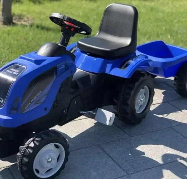 Traktor za decu sa prikolicom – Plavi