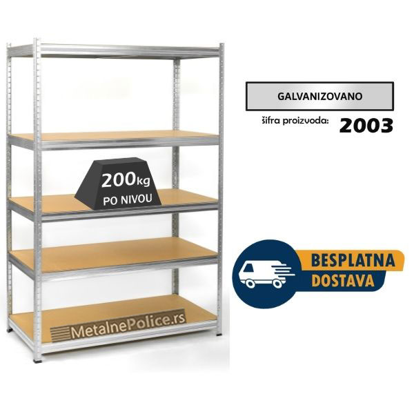 Polica Futur XXL 180x150x45cm, 5x200kg