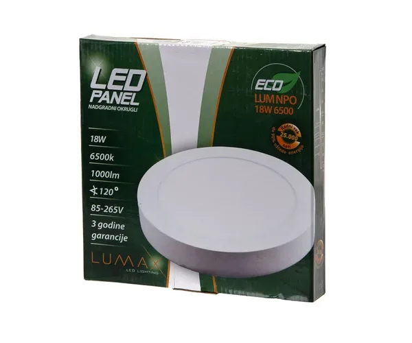 Led Panel 18W Eco nadgradni okrugli 6500K 1350lm