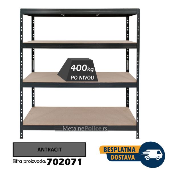 Polica metal-medijapan PRO EB30 180x150x45cm 4x400kg