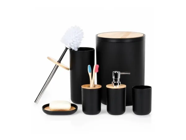 Vilde 568053 - Set od 6 kupatilskih dodataka - Crni